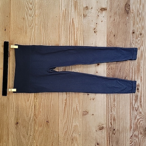 Spanx Size Small Navy Haze Look At Me Now Seamless Track Stripe Leggings - Picture 1 of 8